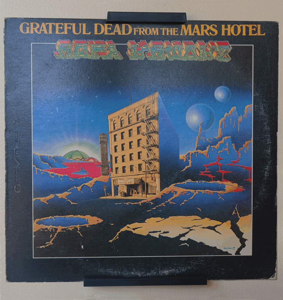 Our Vinyl Wall Record Holder holding Grateful Dead album